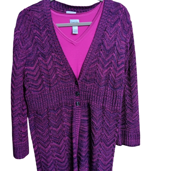 Chico's Two Piece Sweater And Top Set Size 2 - Picture 1 of 10